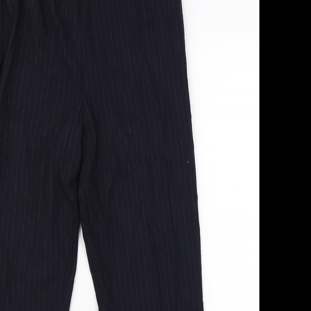 Marks & Spencer Womens Black Striped  Dress Pants Trousers Size 12 L23 in
