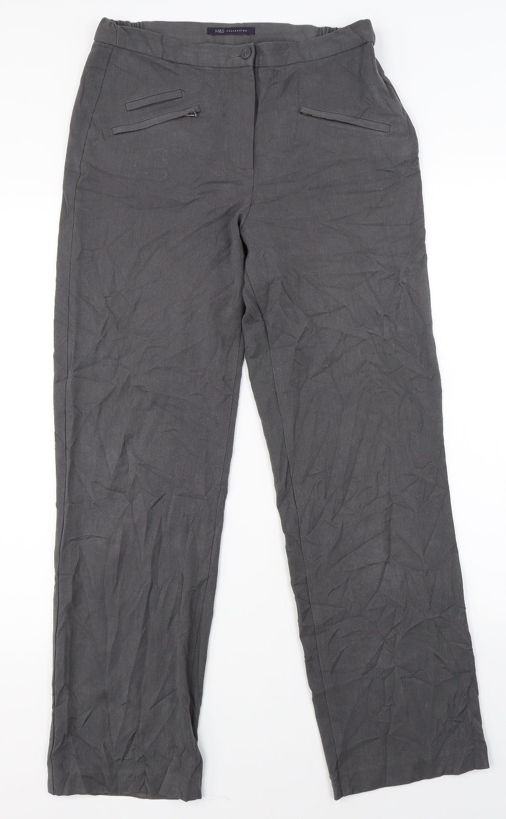 Marks & Spencer Womens Grey   Trousers  Size 10 L28 in