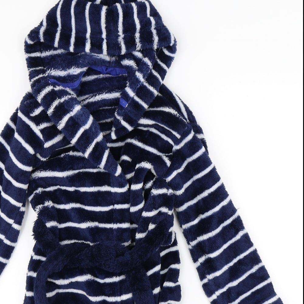 Marks & Spencer Girls Blue Striped   Robe Size 6-7 Years