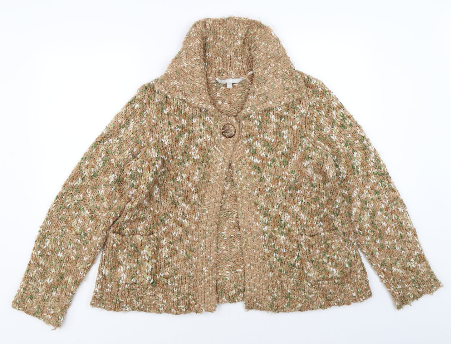 Elizabeth Scott Womens Multicoloured Herringbone  Cardigan Jumper Size L