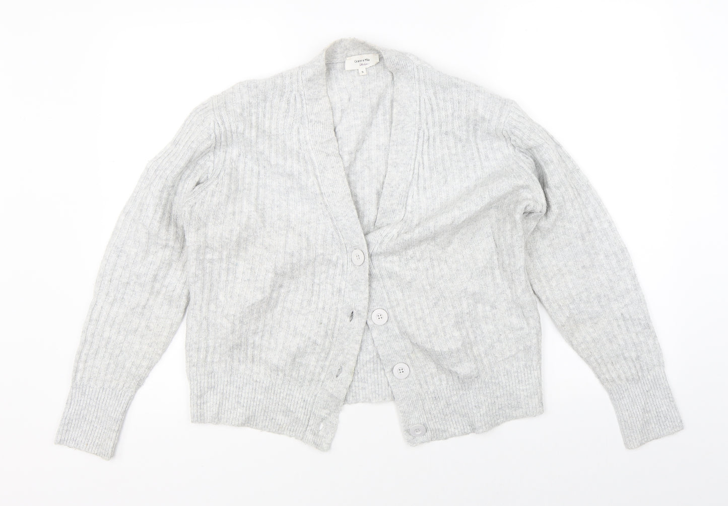 Grace & Mila Womens Grey   Cardigan Jumper Size S