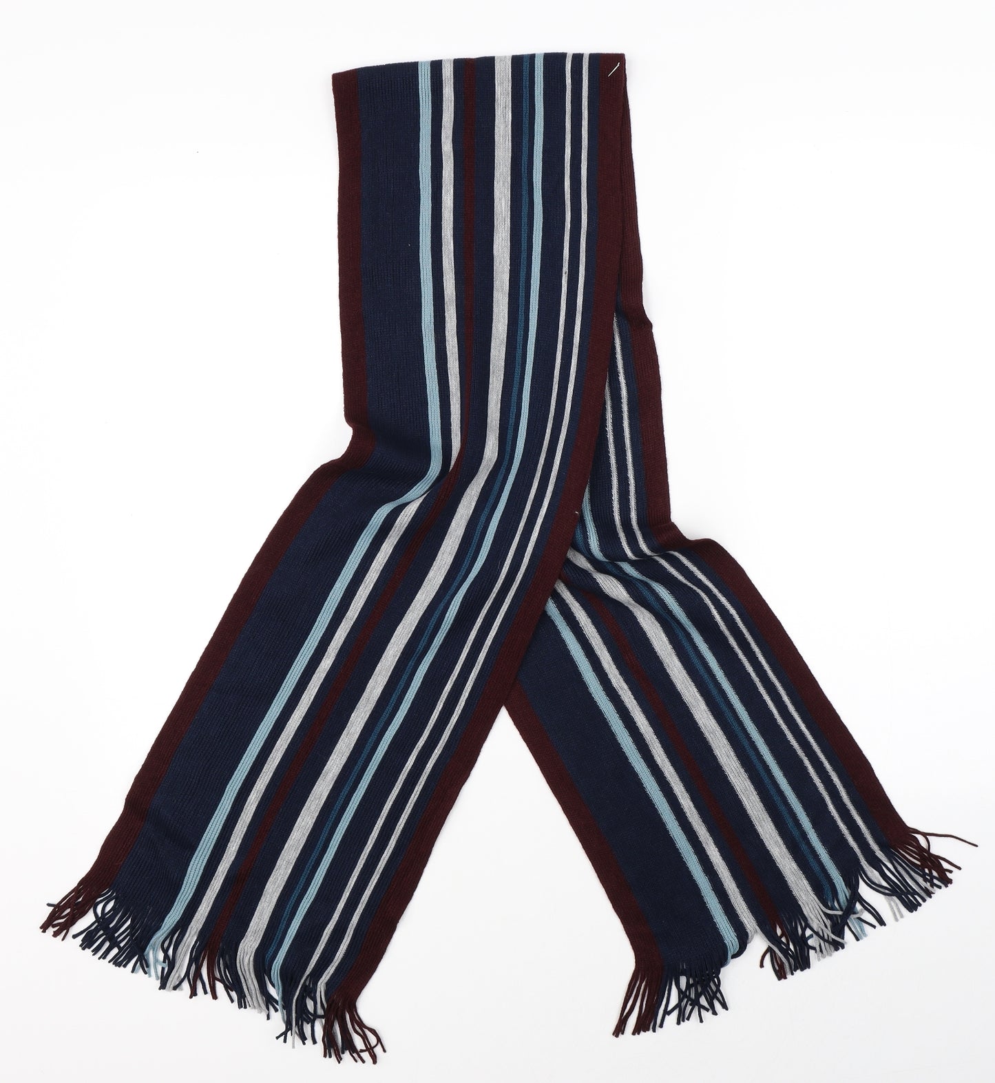 Marks & Spencer Womens Blue Striped   Scarf