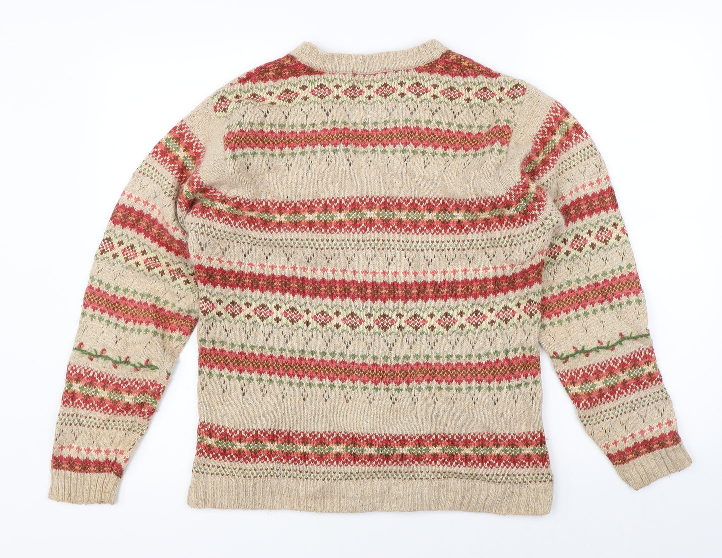 Jumper Mens Multicoloured Striped  Pullover Jumper Size M