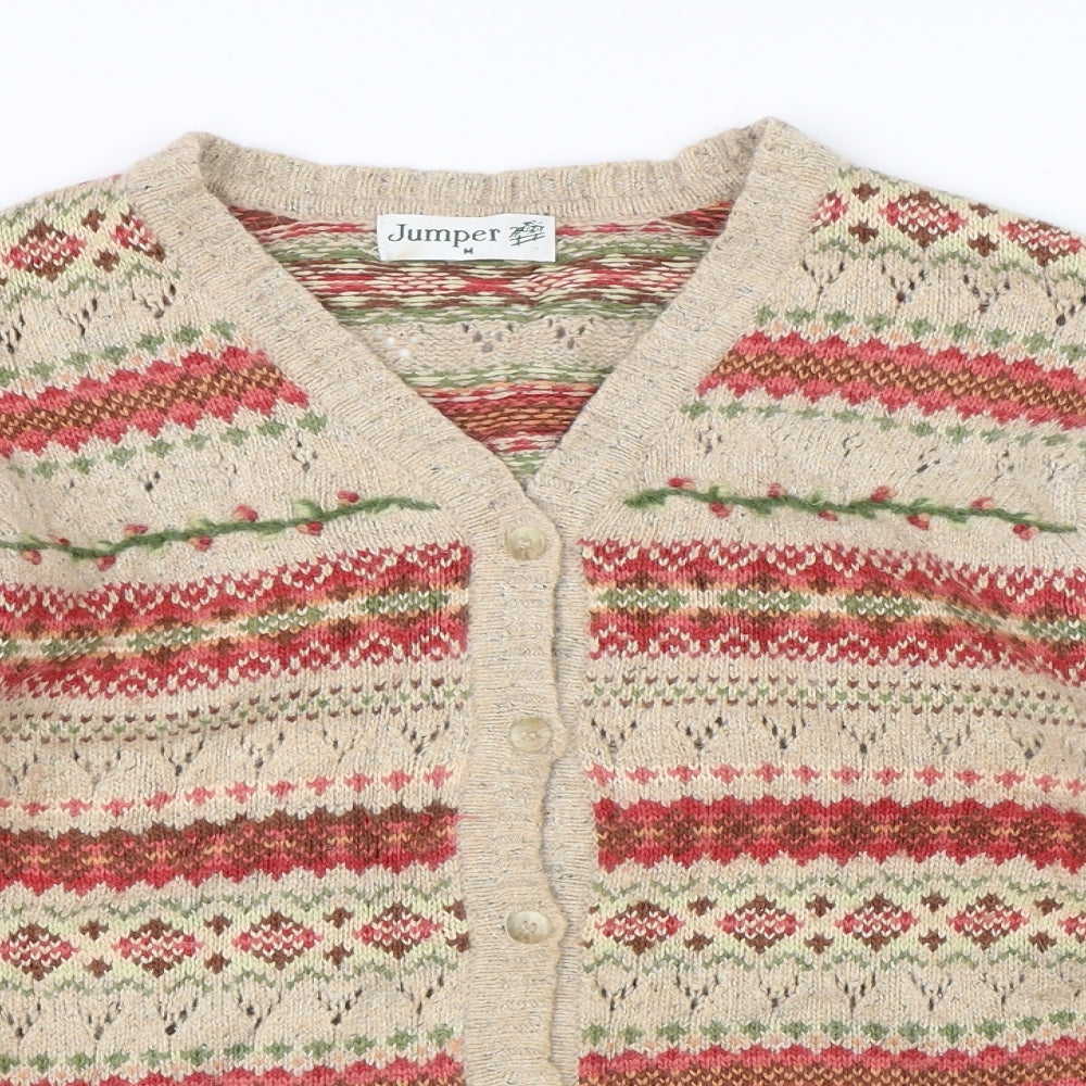 Jumper Mens Multicoloured Striped  Pullover Jumper Size M