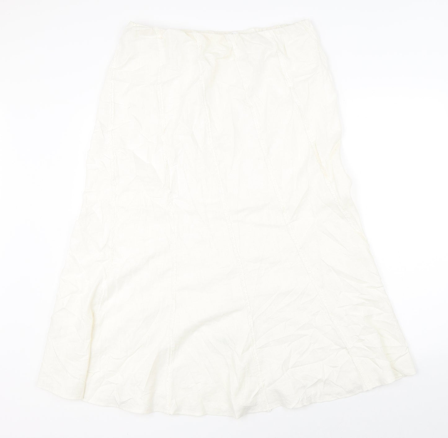 Marks & SPencer Womens White   A-Line Skirt Size 14