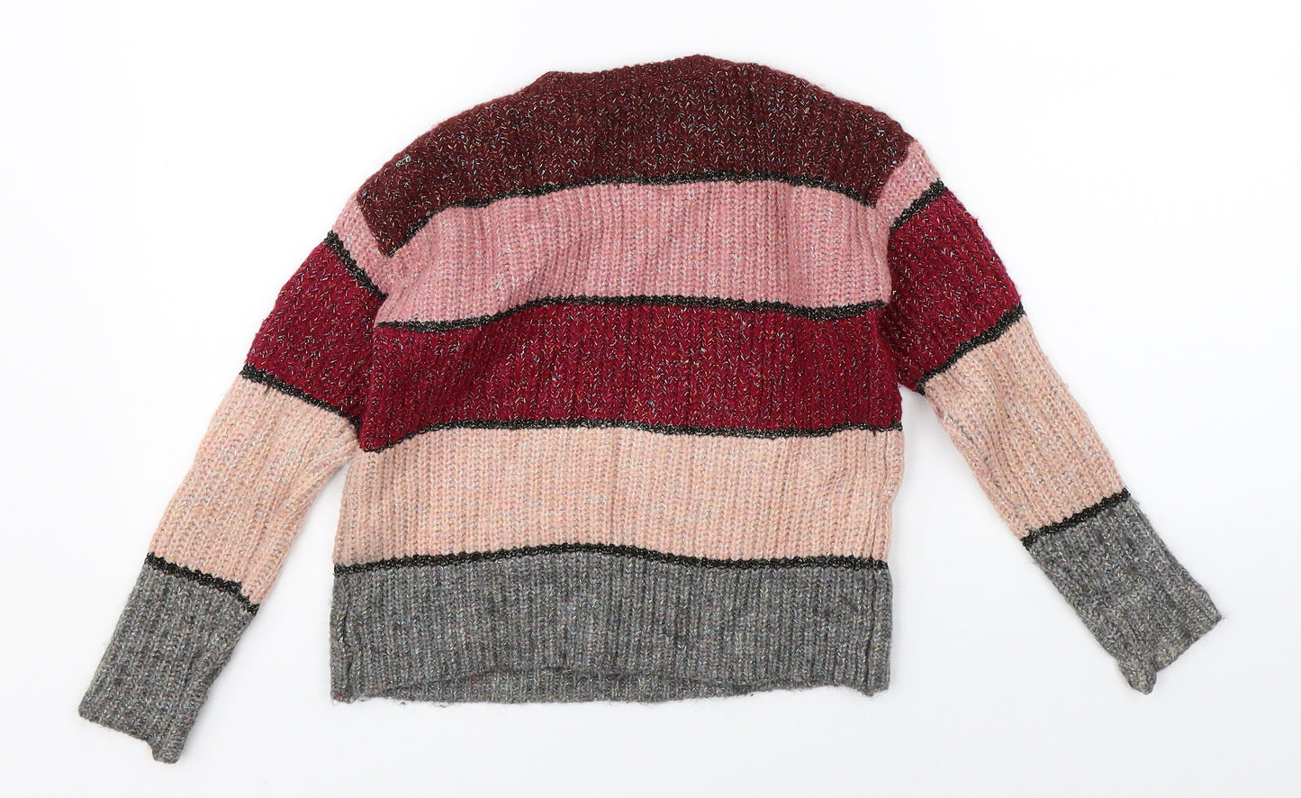 NEXT Girls Multicoloured Striped  Pullover Jumper Size 7 Years