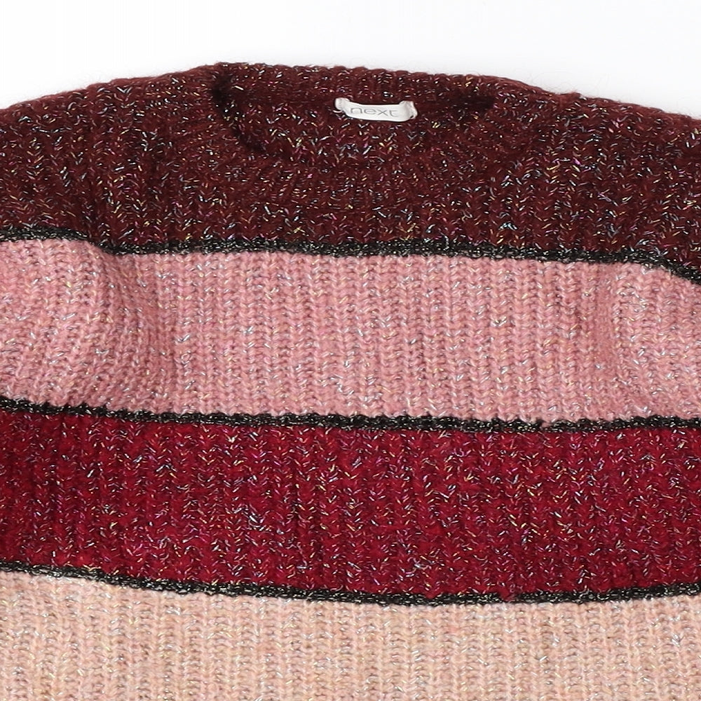 NEXT Girls Multicoloured Striped  Pullover Jumper Size 7 Years
