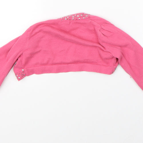 Monsoon Girls Pink   Shrug Jumper Size 5-6 Years