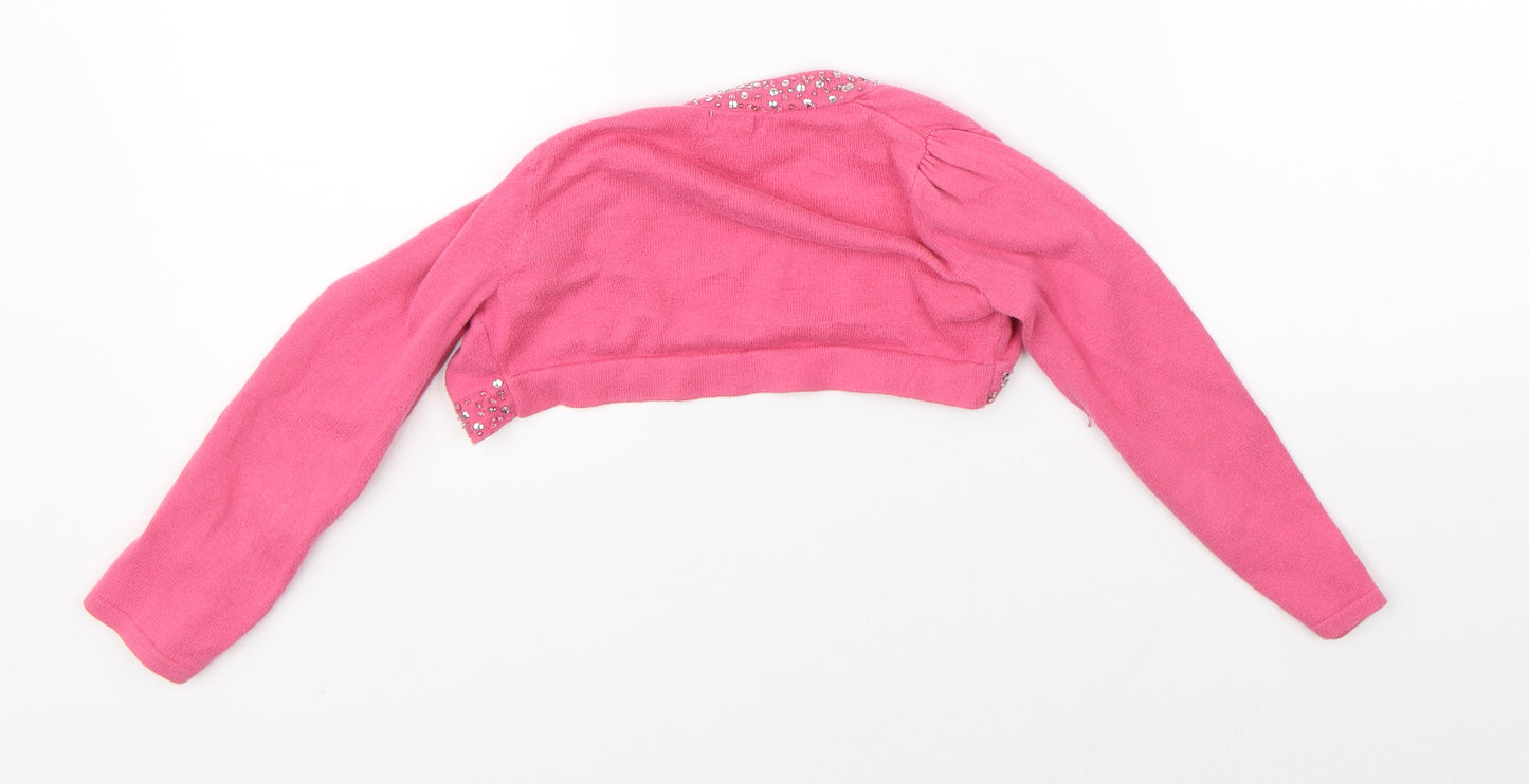 Monsoon Girls Pink   Shrug Jumper Size 5-6 Years