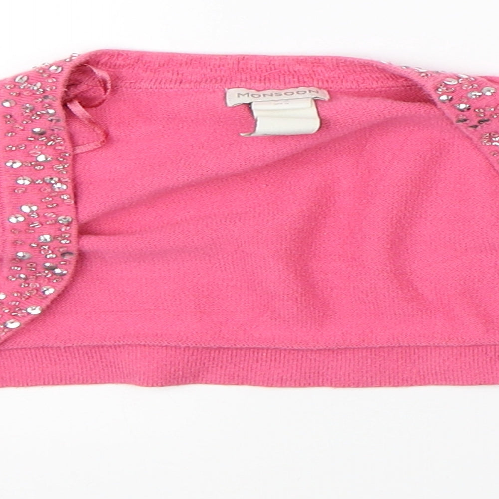 Monsoon Girls Pink   Shrug Jumper Size 5-6 Years
