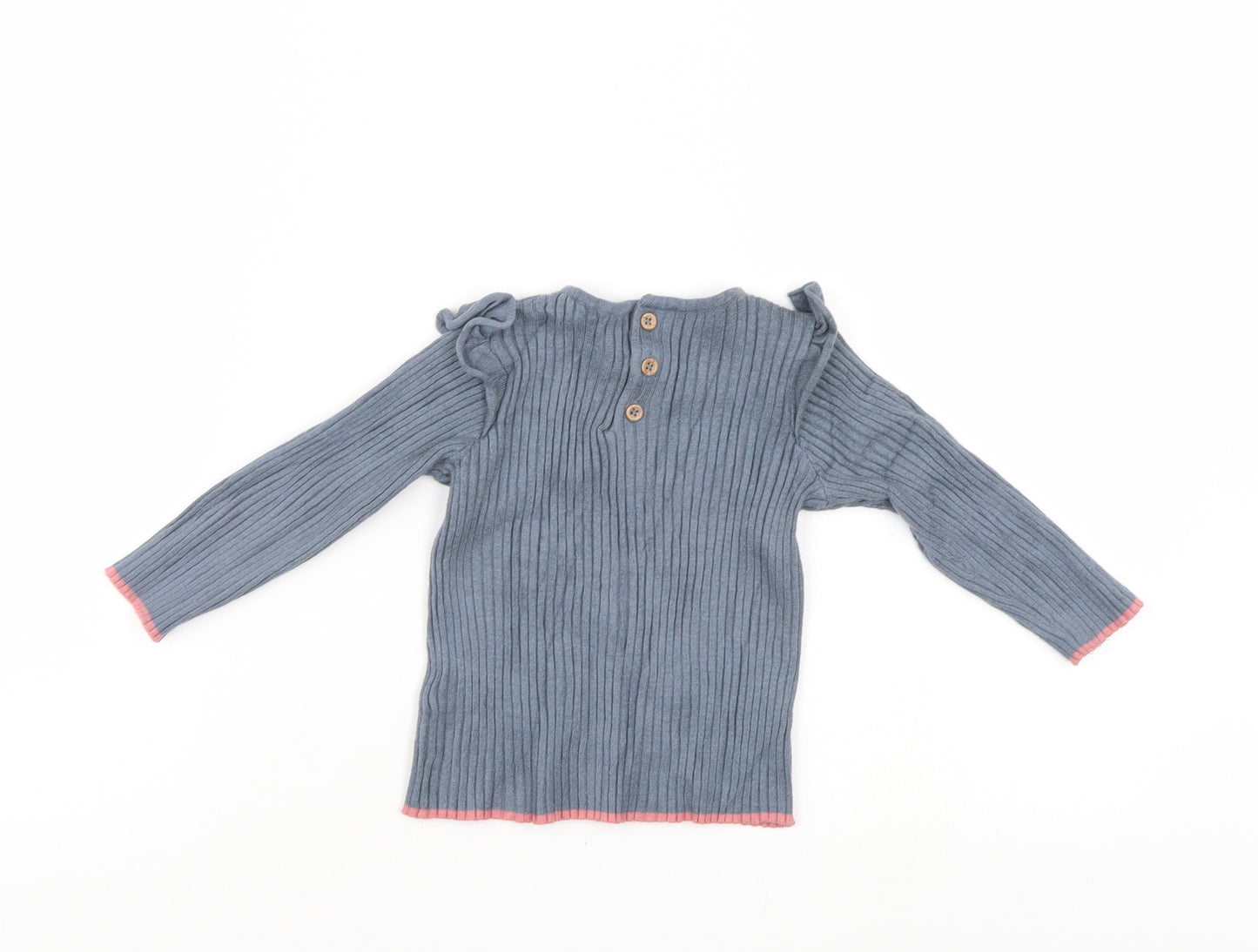 M&S Girls Grey   Pullover Jumper Size 9-12 Months