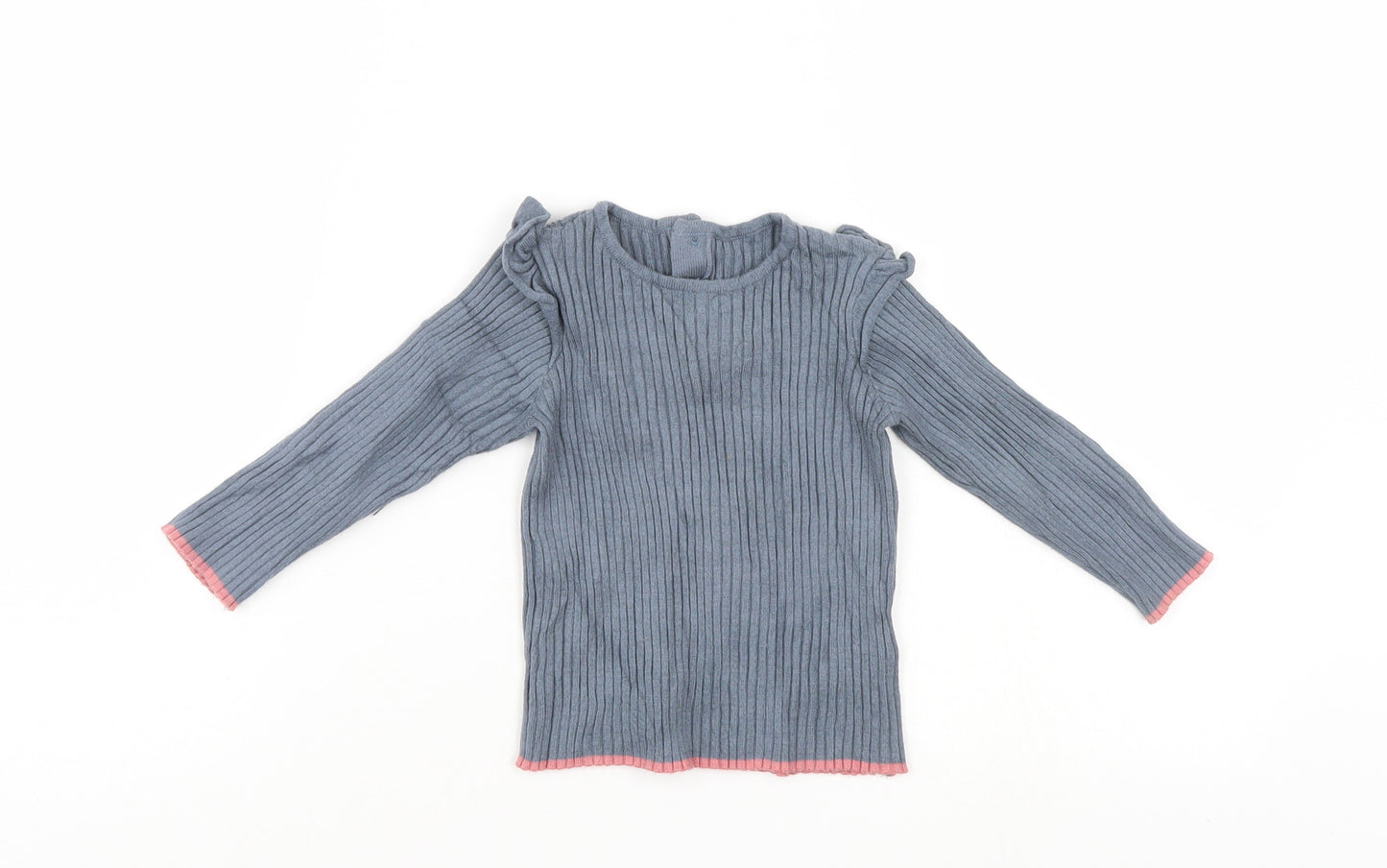 M&S Girls Grey   Pullover Jumper Size 9-12 Months