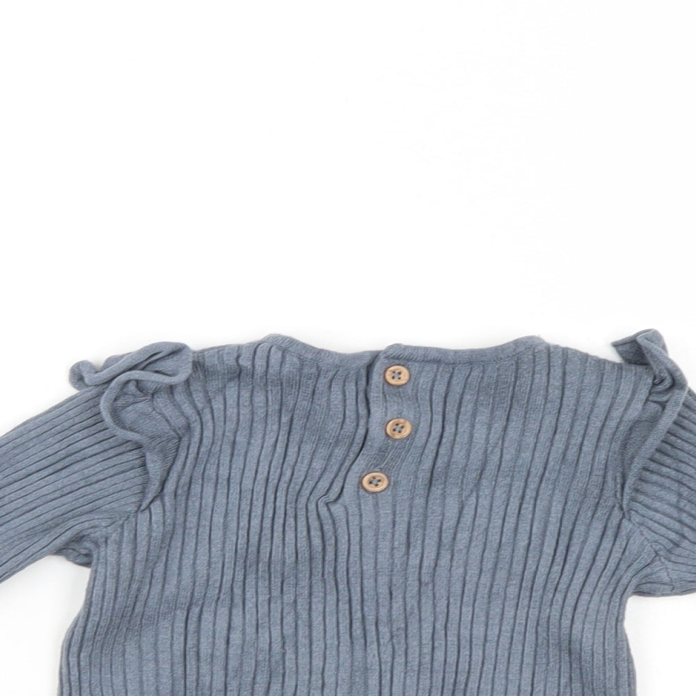M&S Girls Grey   Pullover Jumper Size 9-12 Months