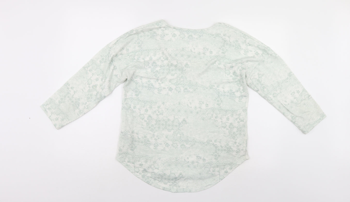 Bonmarché Womens Green Floral  Basic Blouse Size 10