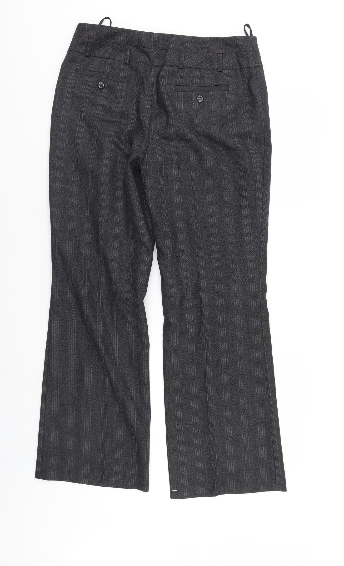 NEXT Womens Grey Striped  Trousers  Size 10 L31 in