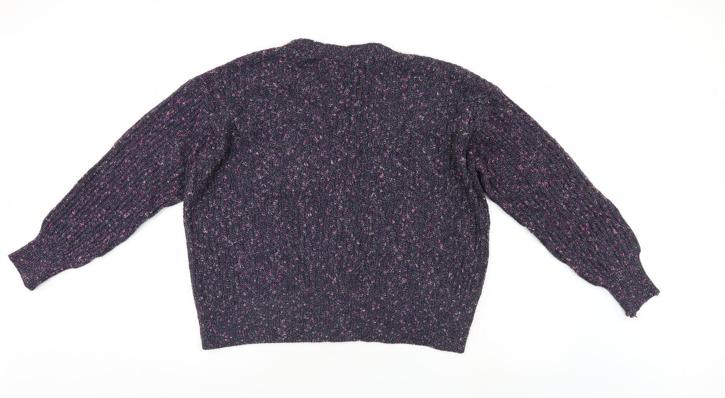 M&S Womens Purple   Cardigan Jumper Size L