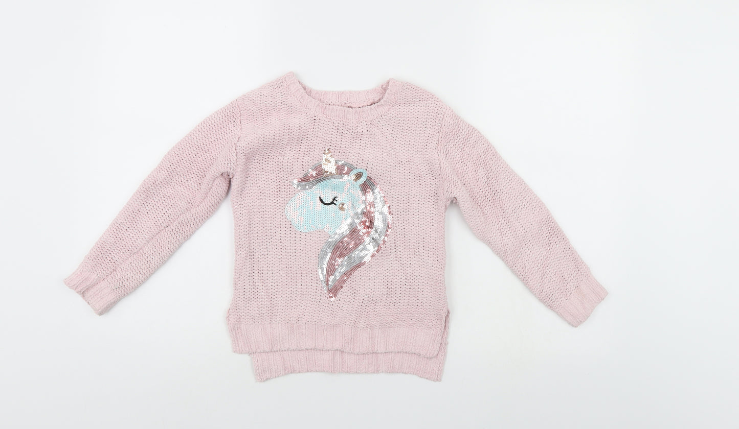 St Bernard Girls Pink   Pullover Jumper Size 6 Years