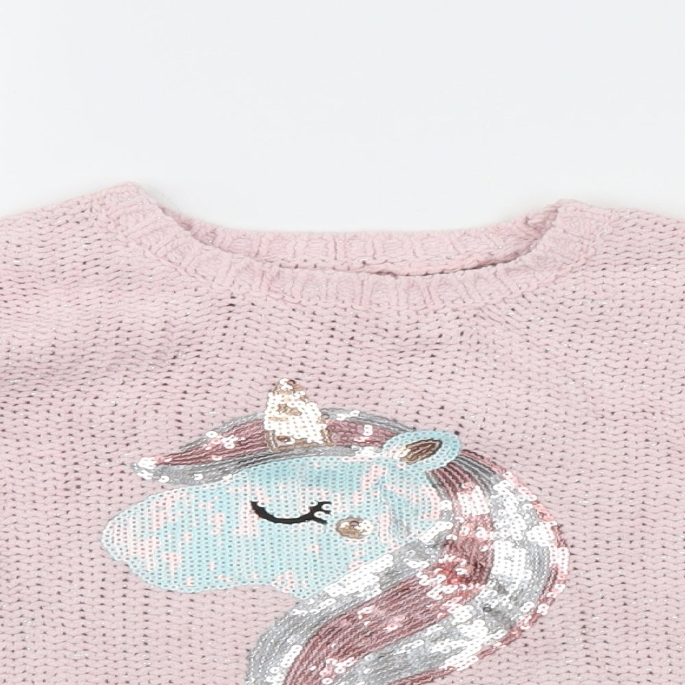 St Bernard Girls Pink   Pullover Jumper Size 6 Years