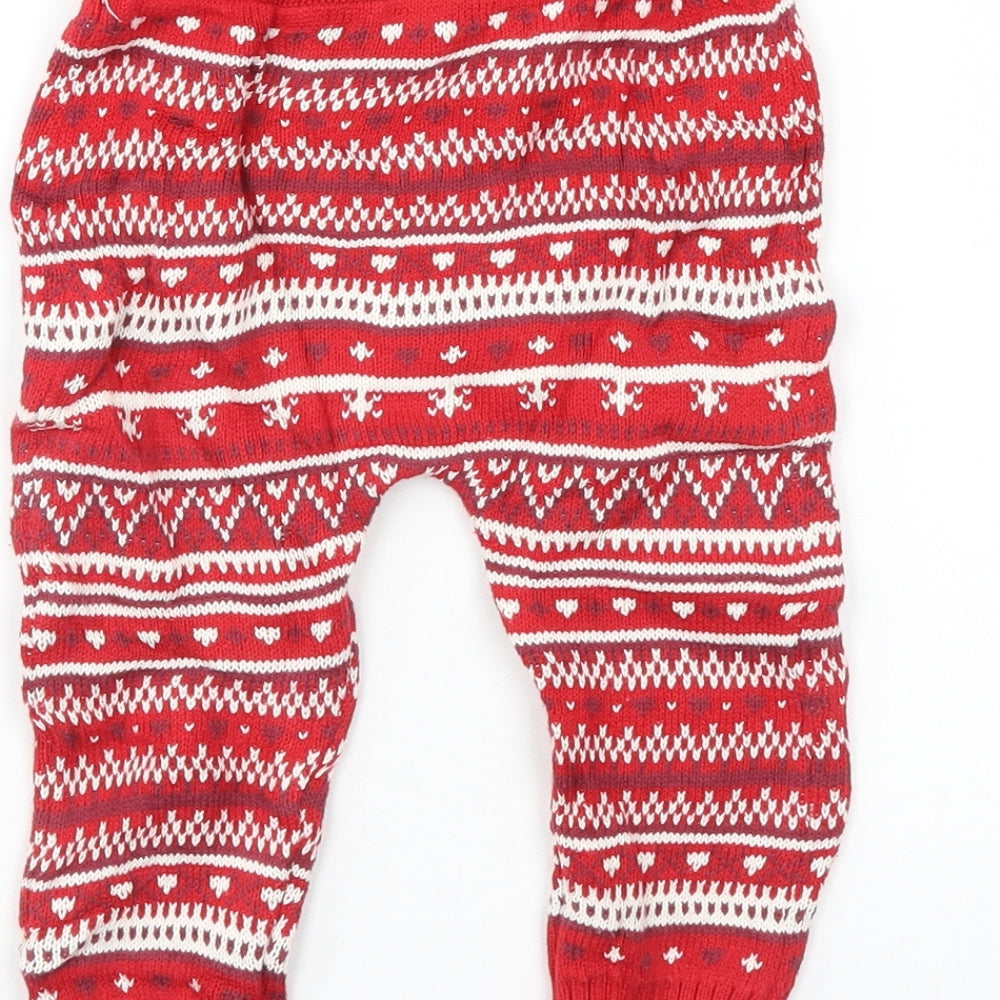NEXT Baby Red Geometric   Leggings Size 12-18 Months