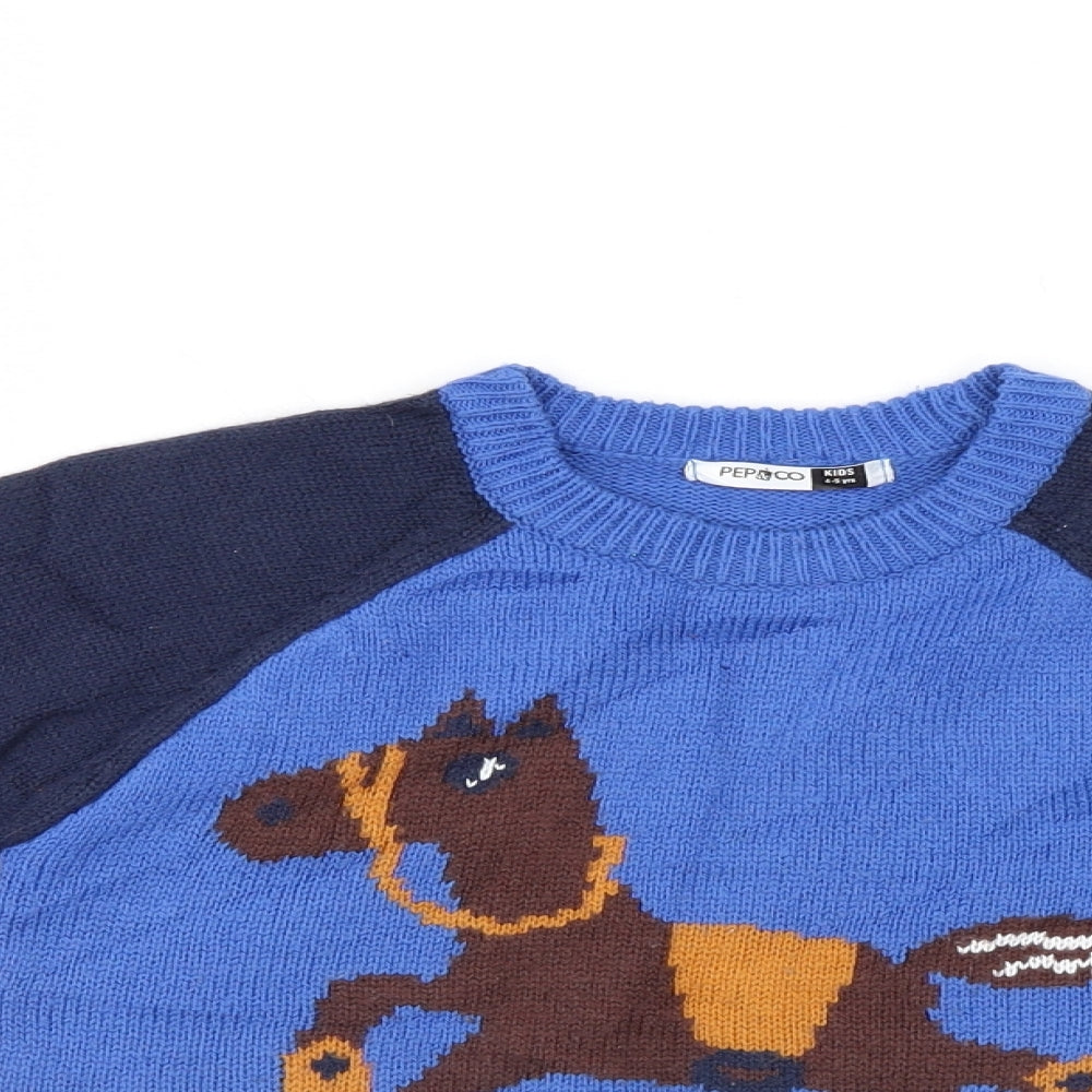 PEP & CO Girls Blue   Pullover Jumper Size 4-5 Years