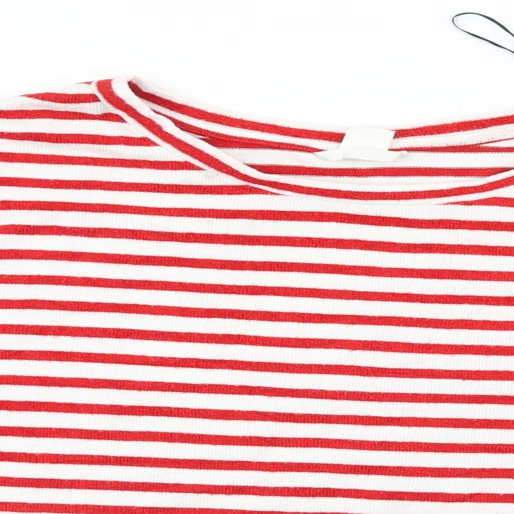 H&M Womens Red Striped  Pullover Jumper Size M