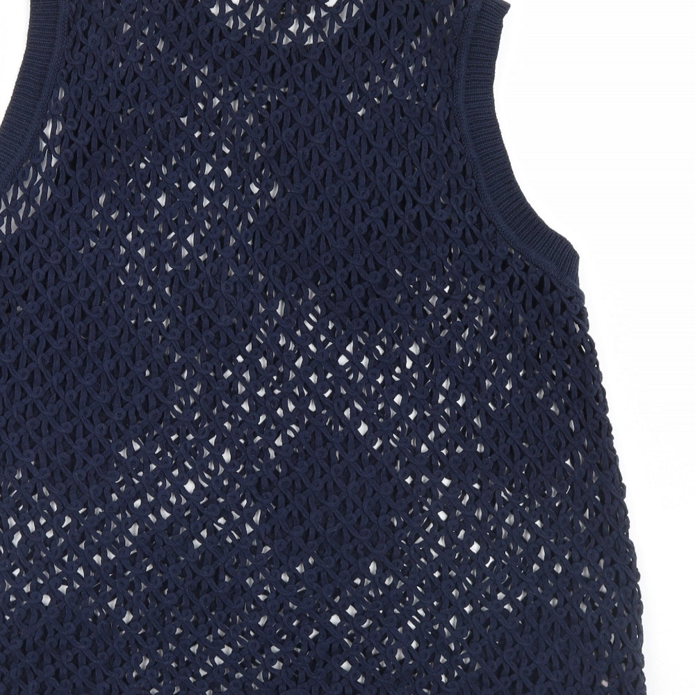 NEXT Womens Blue Floral  Basic Tank Size L