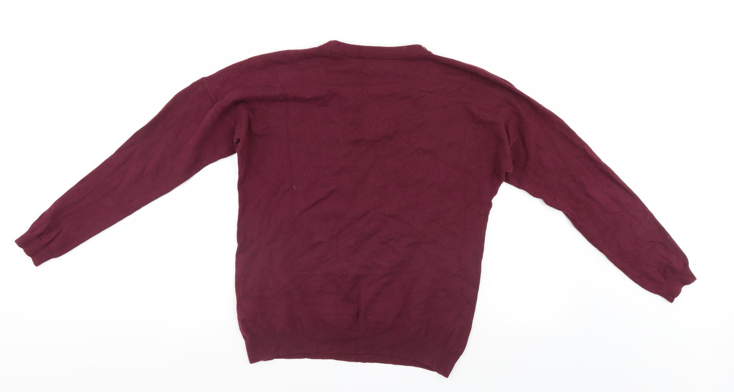 Giordano Womens Purple   Henley Jumper Size 4