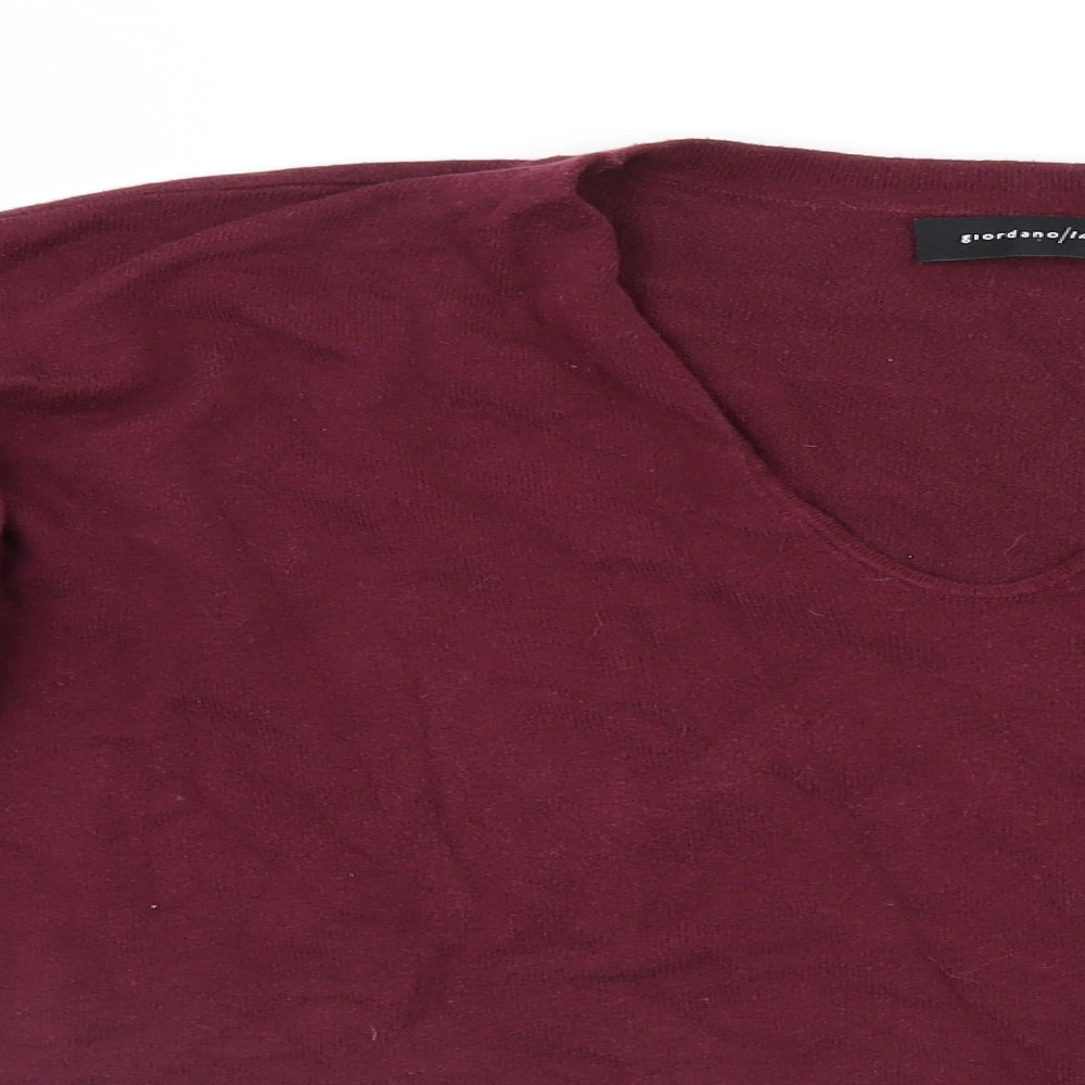 Giordano Womens Purple   Henley Jumper Size 4