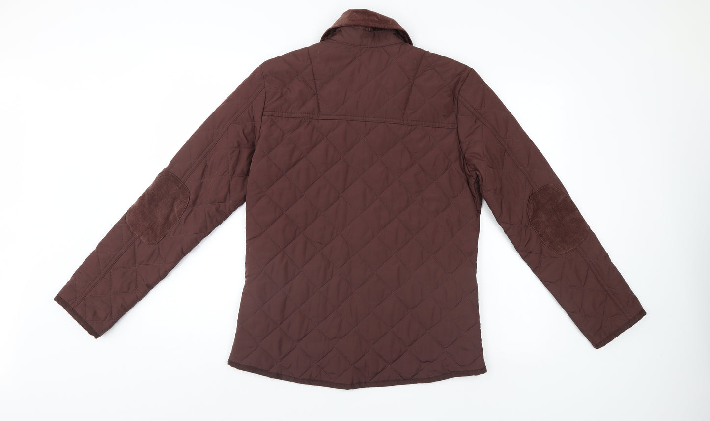 Denim & Co Womens Brown   Quilted Coat Size 10