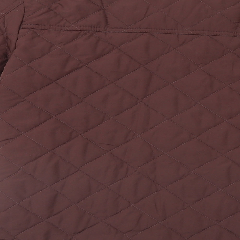 Denim & Co Womens Brown   Quilted Coat Size 10