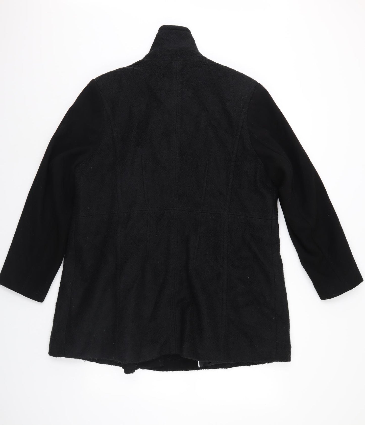 M&S Womens Black   Overcoat Coat Size 20