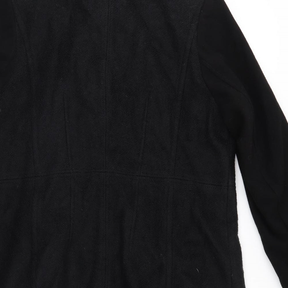 M&S Womens Black   Overcoat Coat Size 20