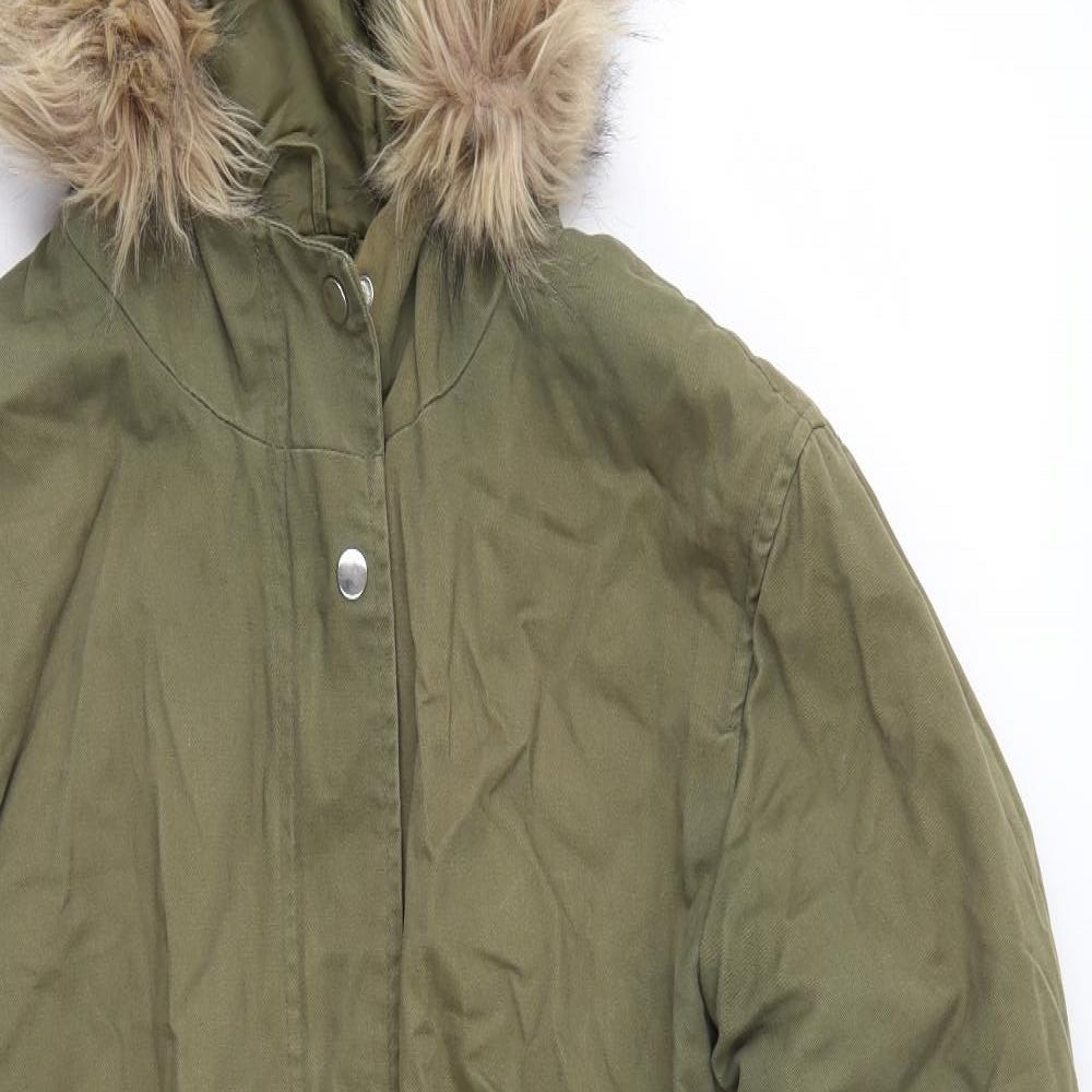 New Look Womens Green   Parka Coat Size 14