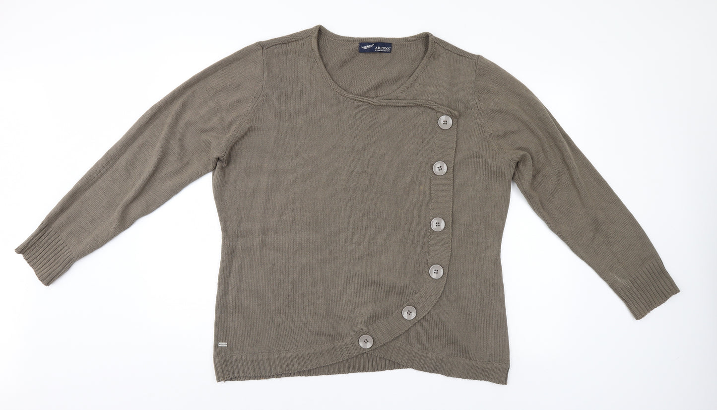 AriZona Womens Grey   Henley Jumper Size 24