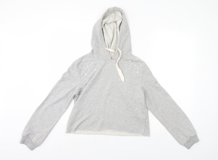 Primark Womens Grey   Pullover Hoodie Size 8  - cropped