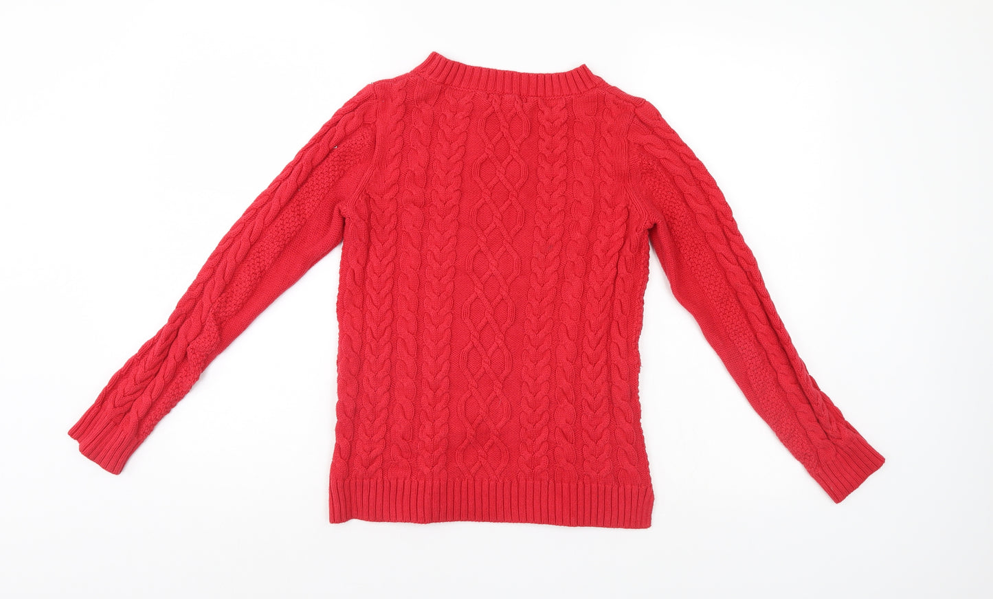 Mango Womens Red Fair Isle  Pullover Jumper Size S
