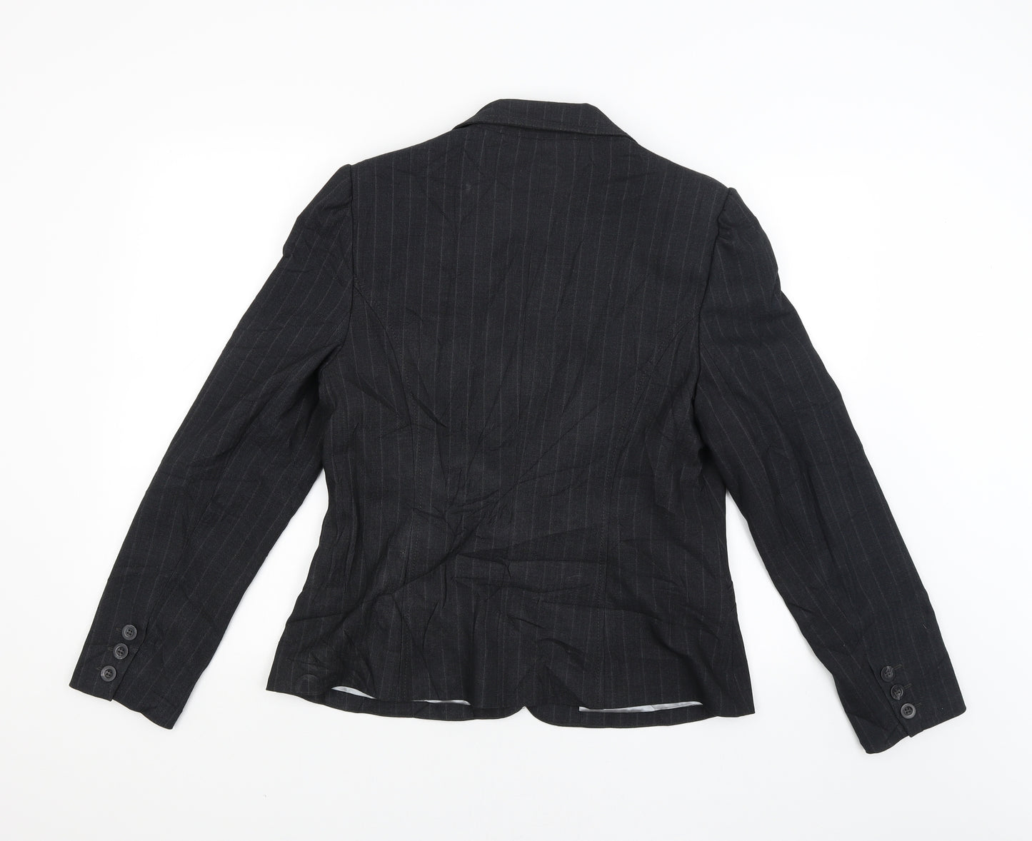 F&F Womens Black Striped  Jacket Blazer Size 16