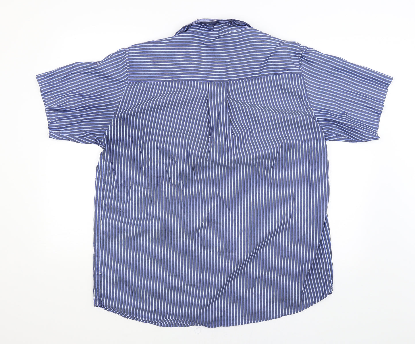 Originals Womens Blue Striped  Basic Button-Up Size L