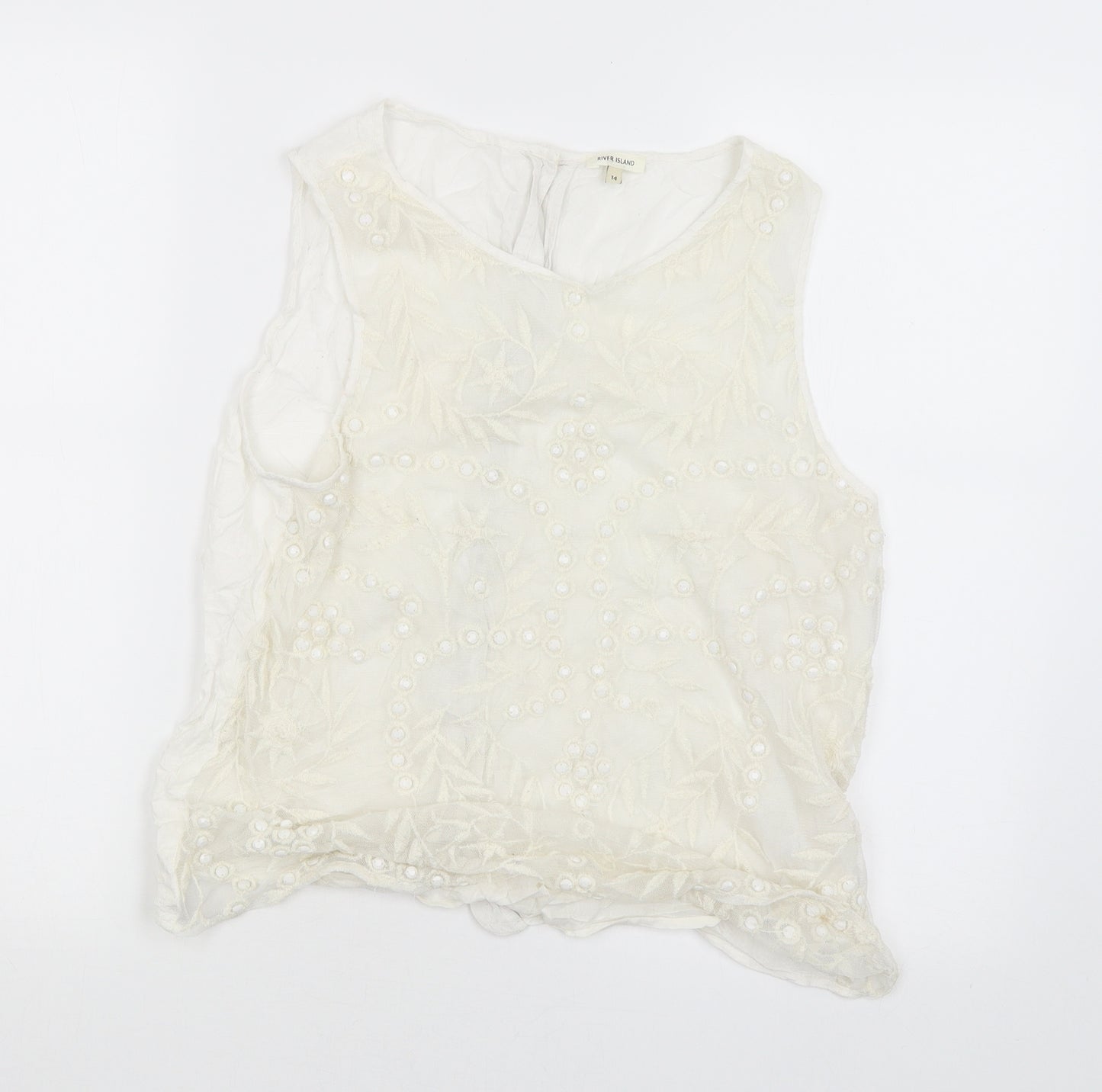 River Island Womens White   Tank Dress  Size 14