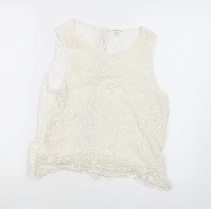 River Island Womens White   Tank Dress  Size 14