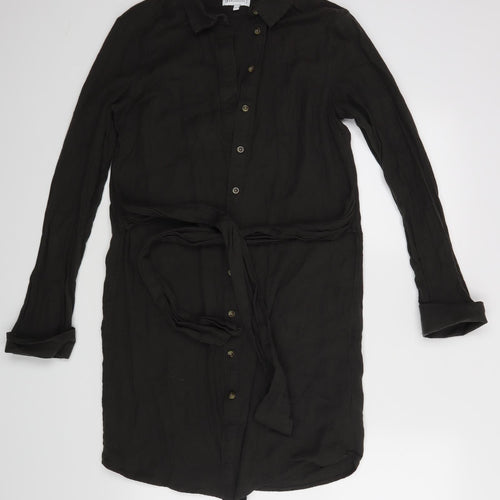 Warehouse Womens Black   Shirt Dress  Size 12