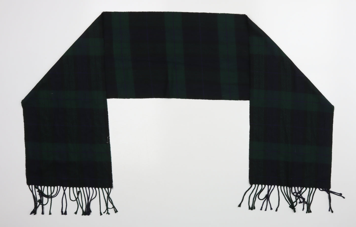Preworn Unisex Green Check   Scarf
