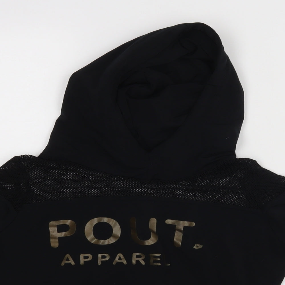 Pout Aparel Womens Black   Basic T-Shirt Size S  - cropped