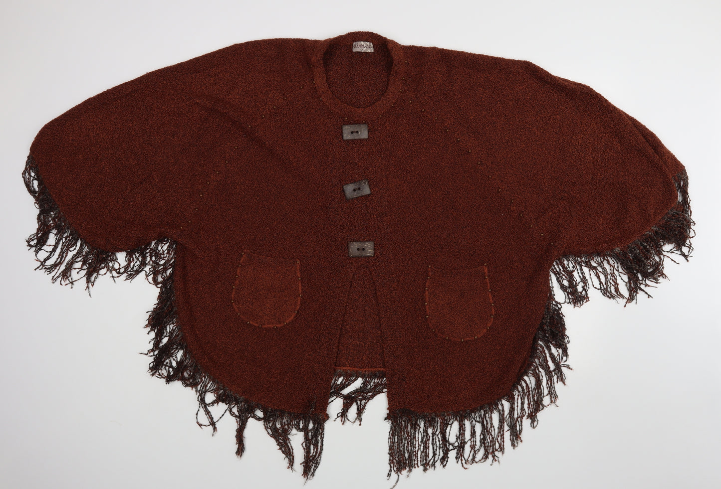 Aime Womens Brown   Wrap Jumper Size L