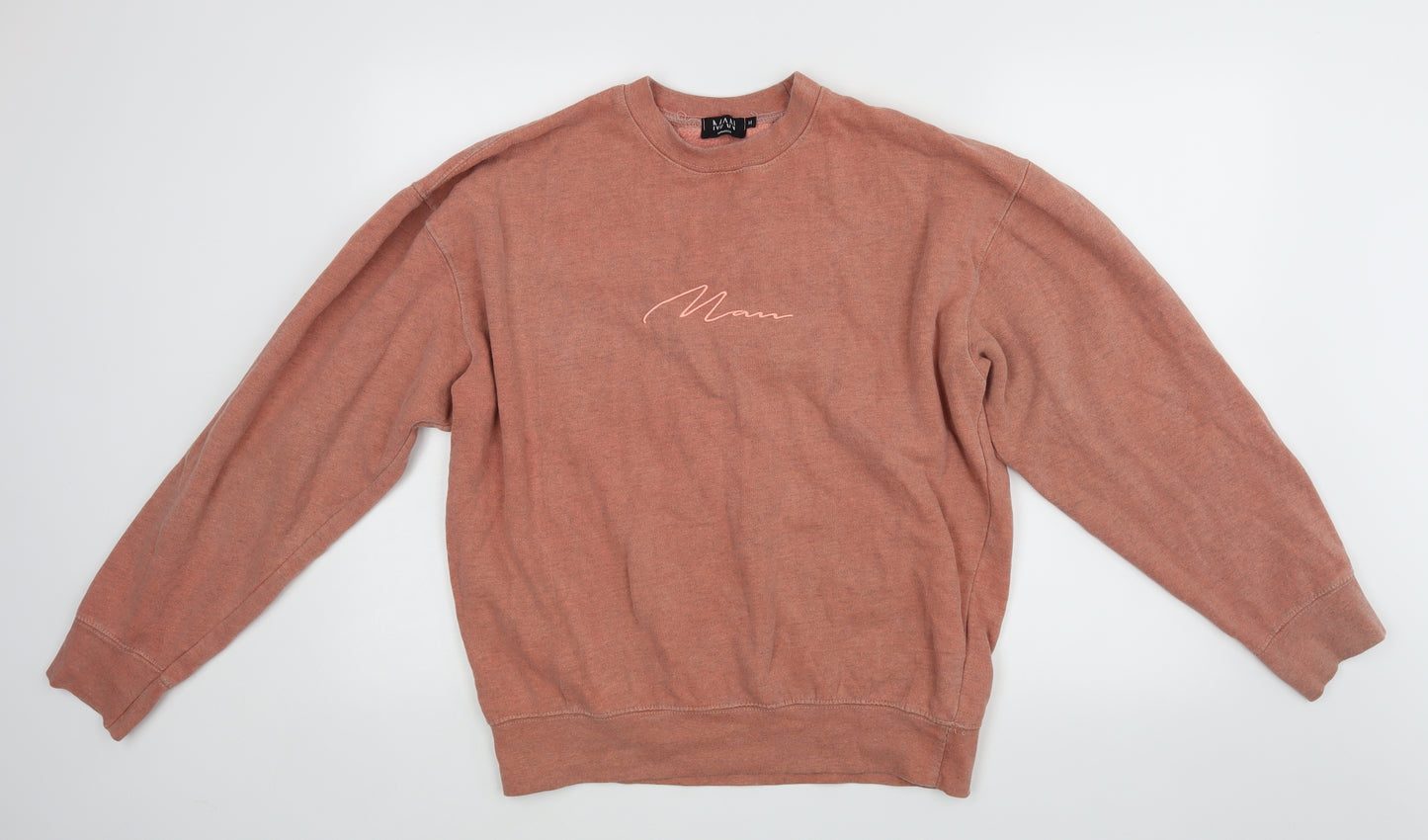 Boohoo Mens Orange   Pullover Jumper Size M