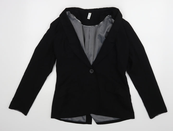 Denim co Womens Black Jacket Blazer Size 12