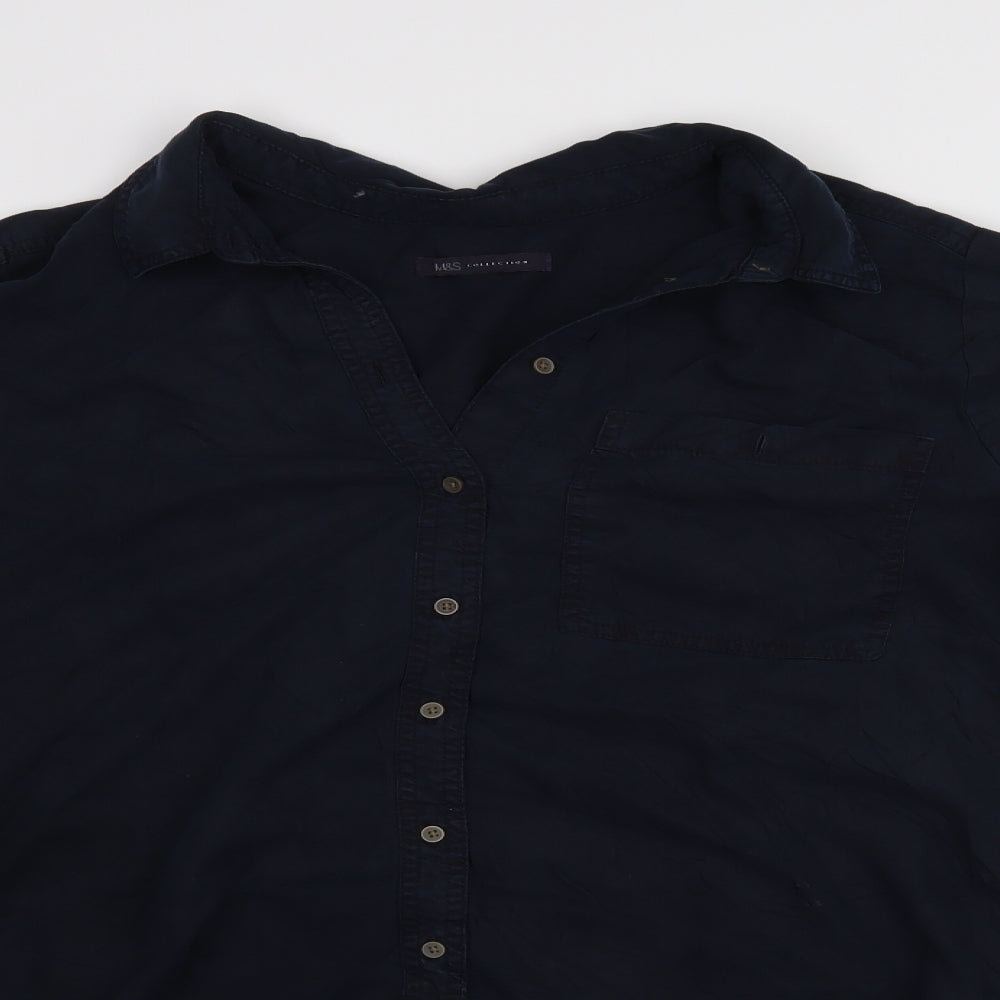 M&S Womens Blue   Basic Blouse Size 18