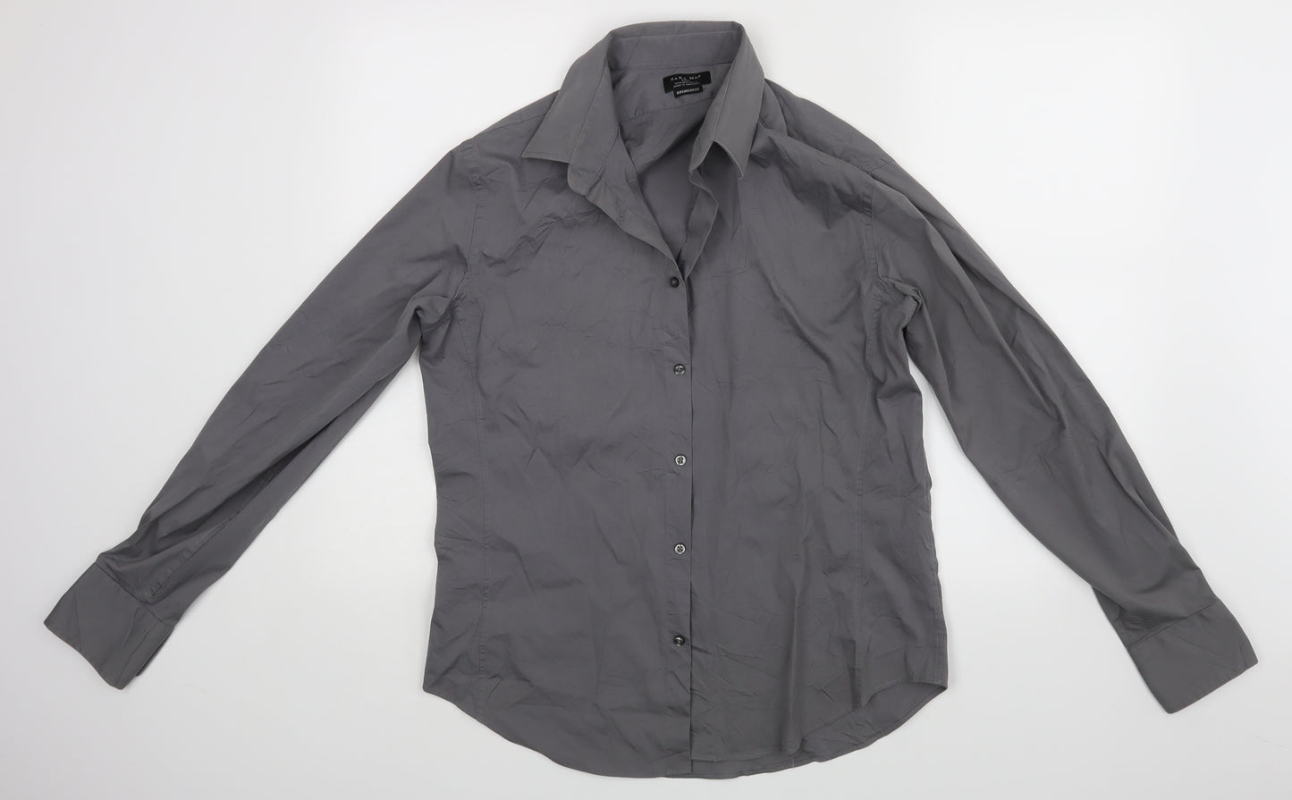 Zara Man Mens Grey    Dress Shirt Size L