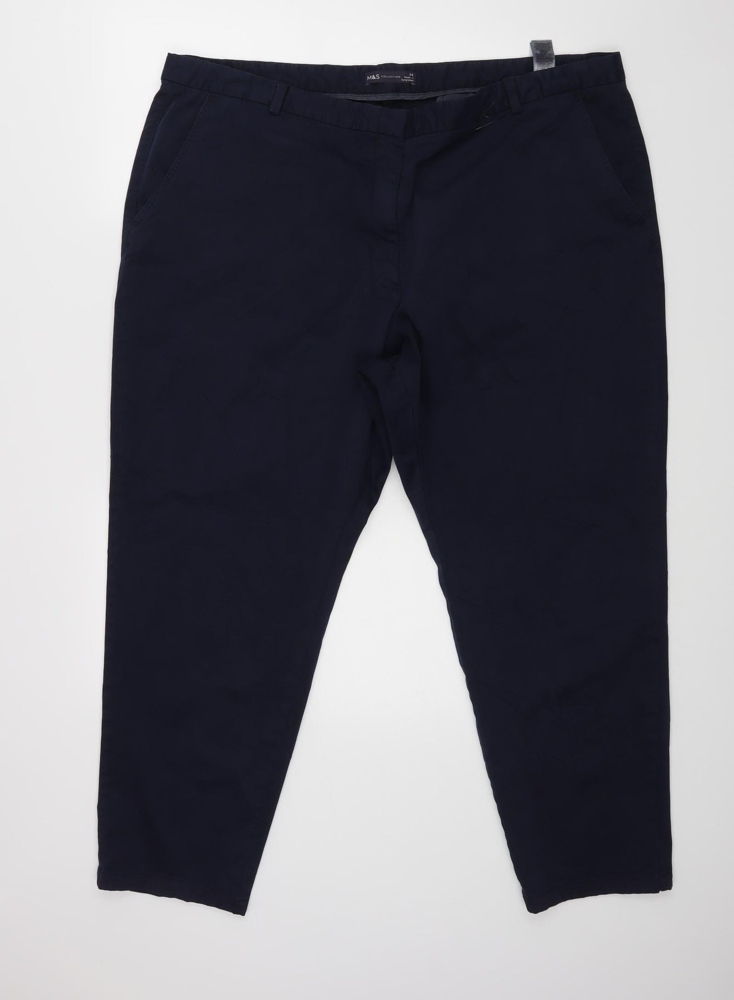 M&S  Womens Blue   Dress Pants Trousers Size 24 L28 in