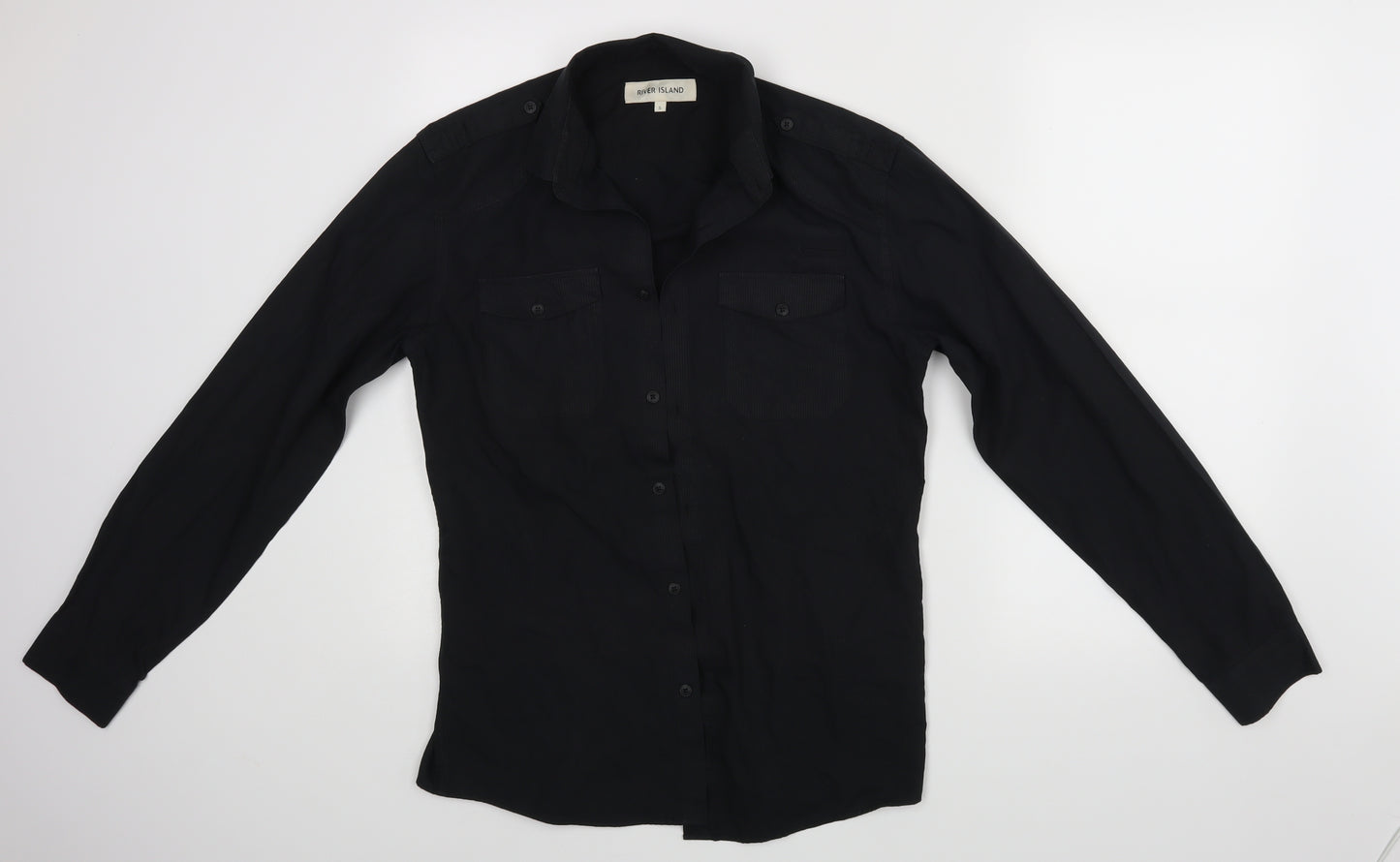 River Island Mens Black    Dress Shirt Size S